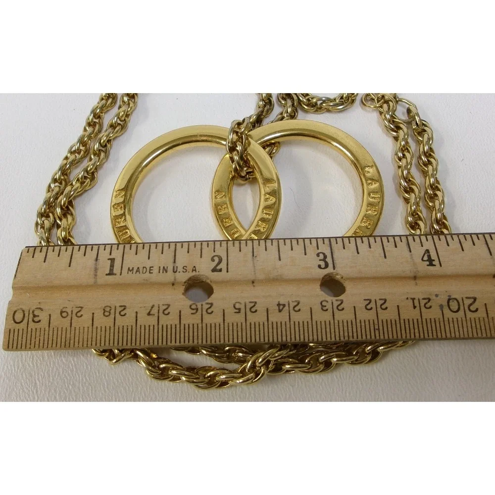 Vintage Ralph Lauren 36" Gold Chain Multi-Wear Jewelry w/ 2 Circle Loops - Picture 2 of 2